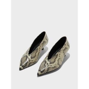 Aeyde Clara Pointed Toe Pumps Creamy Snake Size 38 8